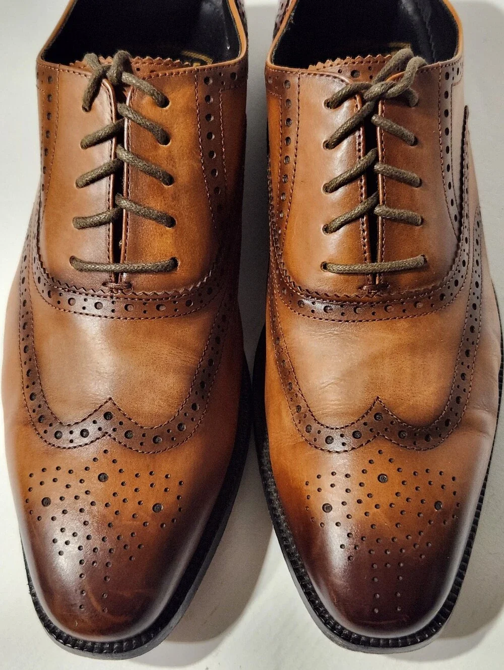 Gifennse Hand-Dyed/Sewn Leather Brogue Oxfords Size 10.5 EUC